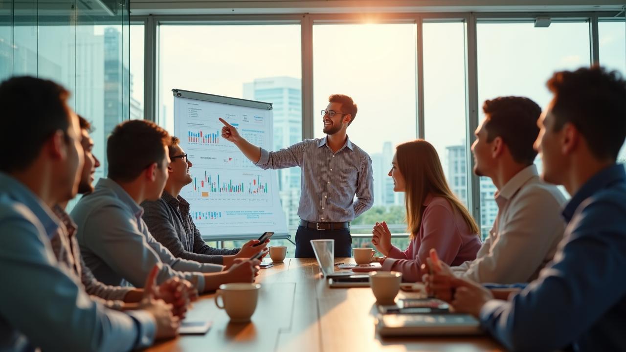 A friendly instructor leading a small workshop group in a modern Bangkok office