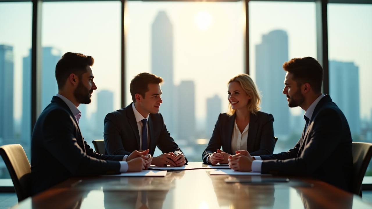 Professional wealth management consultation in a modern Bangkok office